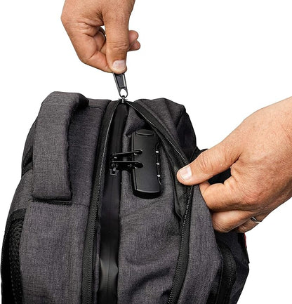 zazzy Smell Proof Backpack with Lock Smell Proof Bags with Combination Lock Travel Backpack for Men  Women Black