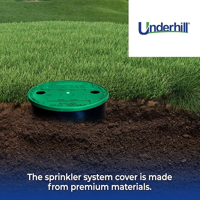 Underhill Sprinkler Valve Round Box Lid, VersaLid 6 Inch to 7 Inch Universal Cover for Automatic Irrigation System, Green, VL-6
