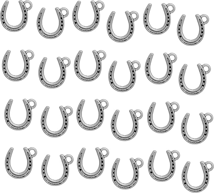 JGFinds Western Lucky Horseshoe Charms for Western Jewelry Making, Bulk 95 Pack - DIY Horseshoe Charms for Necklace, Earring Making or Country Charm Keychain