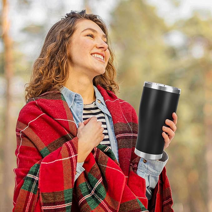DS 30 Oz Tumbler with Lid Stainless Steel Vacuum Insulated Water Coffee Tumbler Durable Leak Proof BPA Free Ice Coffee Thermal Cup (Black)