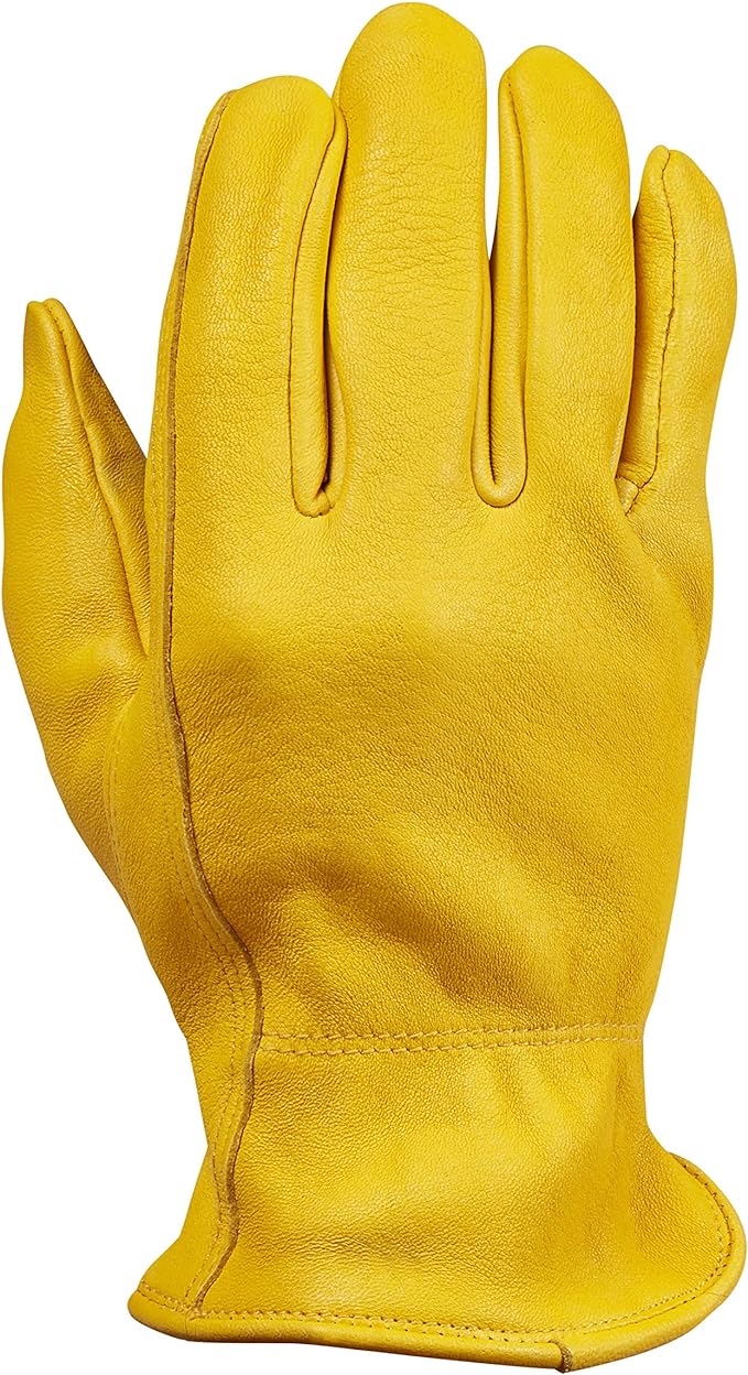 Hunter Premium Deerskin Gloves, Gold, XX-Large - Unlined Full Grain Leather Work Gloves with Ergonomic Design, Reinforced Index Finger - Soft Leather Gloves - Premium Men√ïs Leather Goods