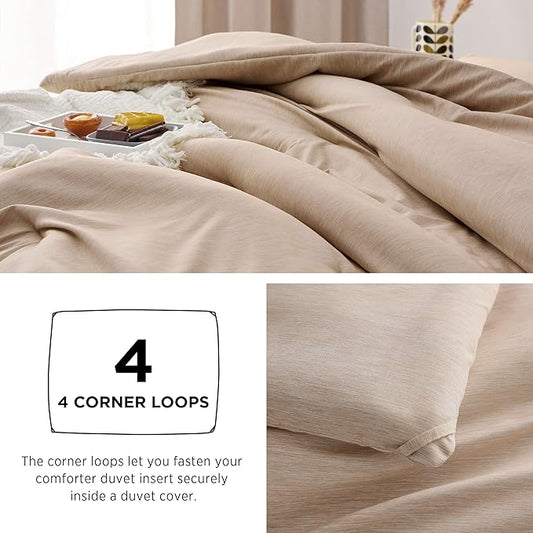 Bedsure California King Comforter Set - Warm Sand Soft Bedding for All Seasons, Cationic Dyed Bed Set, 3 Pieces, 1 California King Size Comforter (104"x96") and 2 Pillow Shams (20"x36"2")