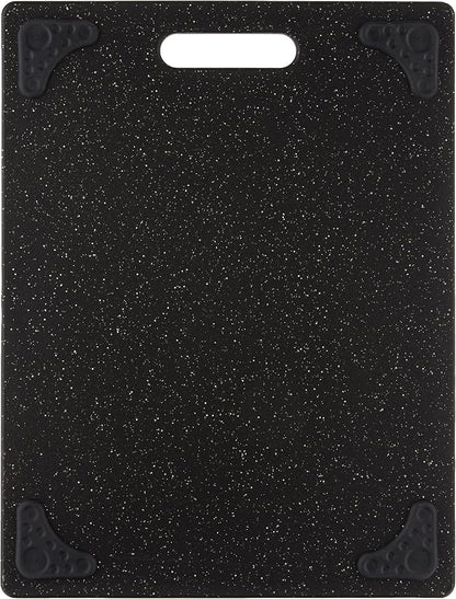 Dexas Grippboard Poly Cutting Board in Midnight Granite, 11 x 14.5 Inch Non-Slip Kitchen Cutting Board with Rubber Feet, Dishwasher Safe BPA-Free Chopping Board Made in USA