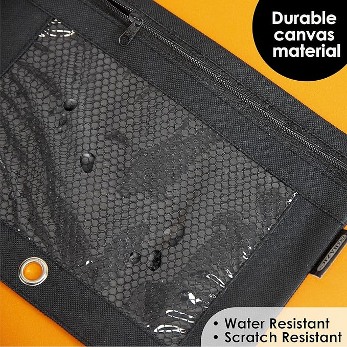 BAZIC Pencil Pouch 3 Ring Binder Pouch w Rivet Enforced Rings Hole, Black Mesh Window Zipper Pouches, 1-Count