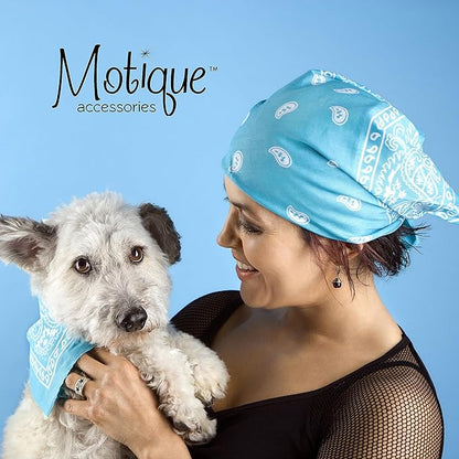 Motique Accessories 22 Inch Cotton Paisley Bandana