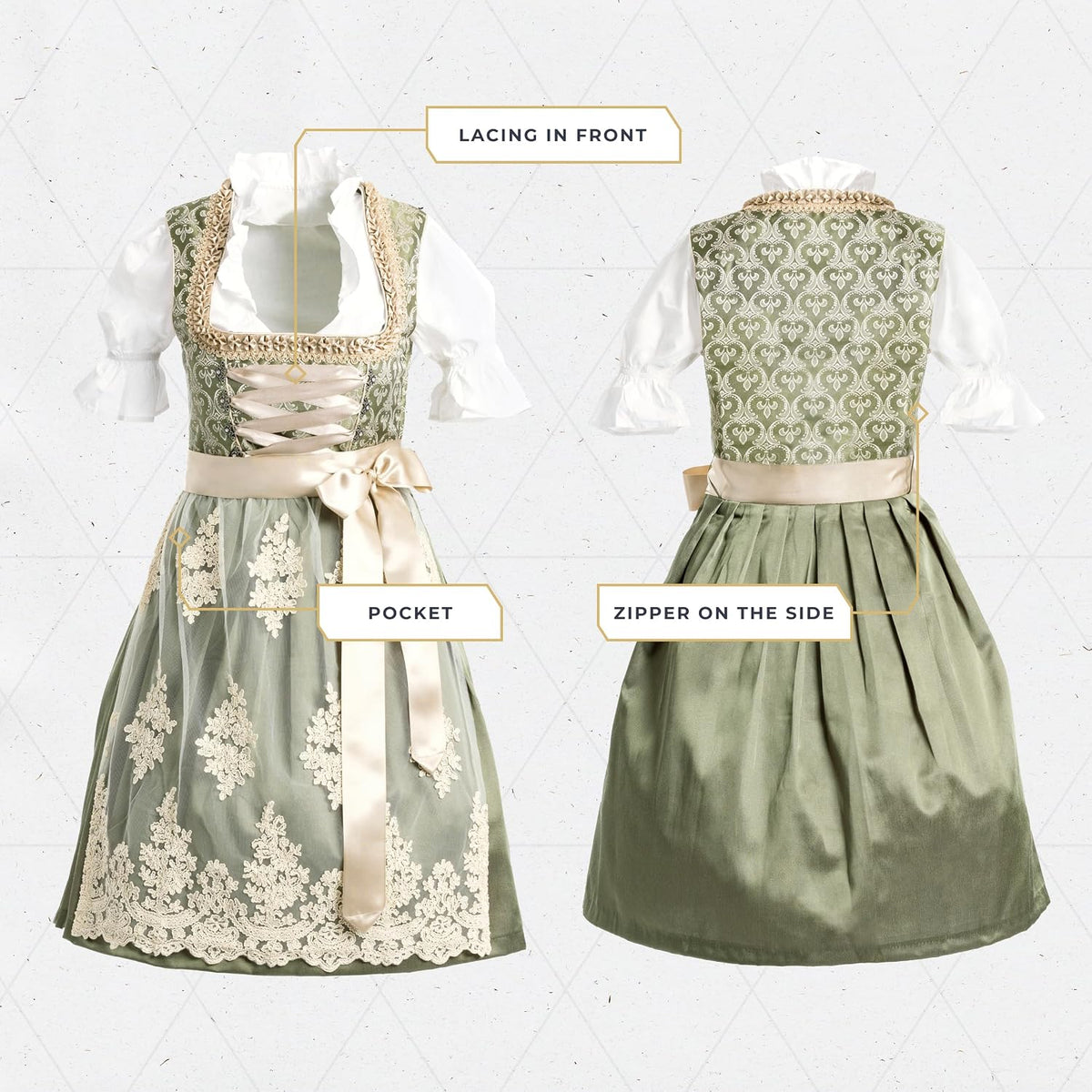 BAVARIA TRACHTEN Dirndl Dresses Women Traditional German Oktoberfest Costumes Women - Authentic Dirndl