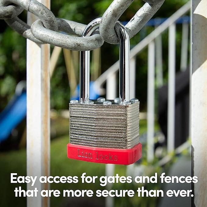 12 Keyed Alike Padlocks with 2" Long Shackle, 24 Keys - Padlocks for Outdoor Use, Locks with Keys, Hardened Steel Case, Pick Resistant Brass Pin Cylinder for Hasp Latch, Locker, Gate