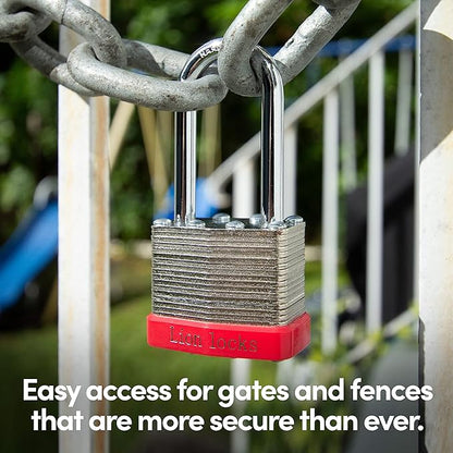 12 Keyed Alike Padlocks with 2" Long Shackle, 24 Keys - Padlocks for Outdoor Use, Locks with Keys, Hardened Steel Case, Pick Resistant Brass Pin Cylinder for Hasp Latch, Locker, Gate
