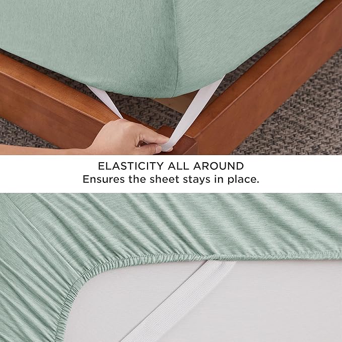 Bedsure Full Size Bed Sheets - 4 Pieces, Soft  Cooling Full Sheets, Luxury Cationic Dyed, Deep Pockets  Easy-Fit, Breathable  Wrinkle Free, Sage Green