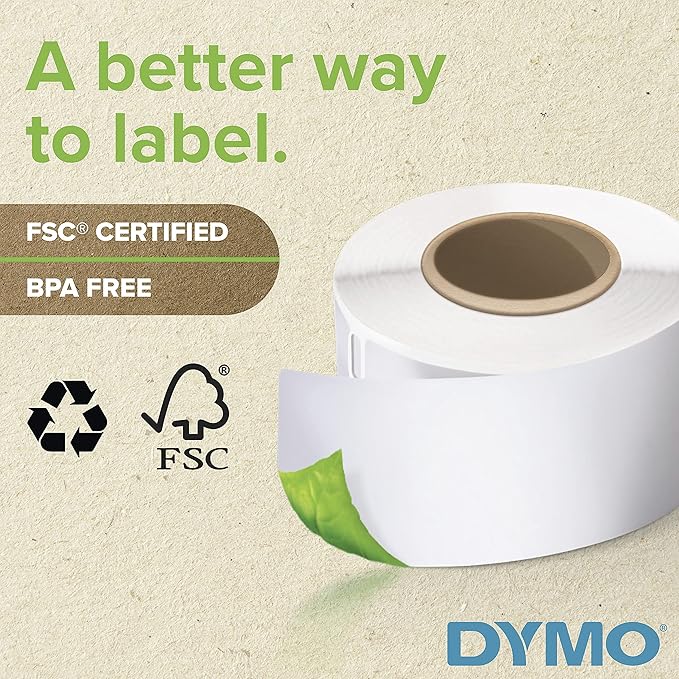 DYMO Authentic LW Large Multi-Purpose Labels, DYMO Labels for LabelWriter Label Printers, 2-18" x 2-34", 1 Roll of 320