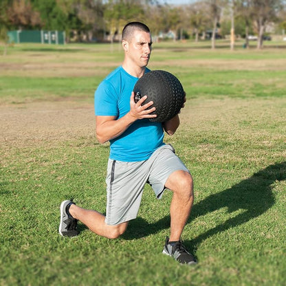 ProsourceFit Slam Medicine Ball, 30 lbs Smooth and Tread Textured Grip Dead Weight Balls for Strength and Conditioning Exercises, Cardio and Core Workouts