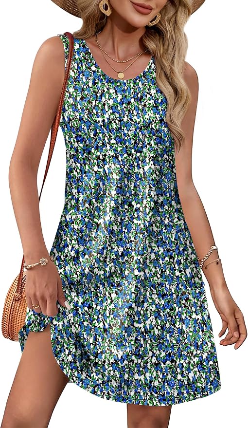 OFEEFAN Women's Casual Sundress with Pockets