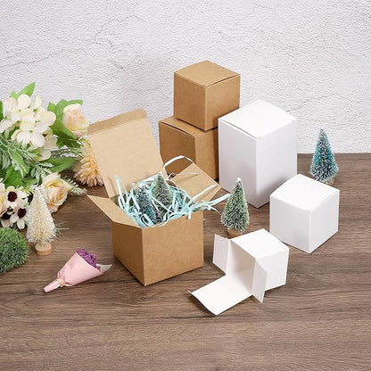 PATIKIL Paper Cardboard Boxes Paper Recycled Gift Corrugated Paper Box White 2 Inch x 2 Inch x 2.8 Inch for Party, Wedding, Gift Wrap Pack of 15