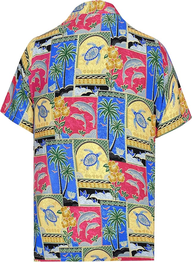 LA LEELA Men's Hawaiian Shirt Button Down