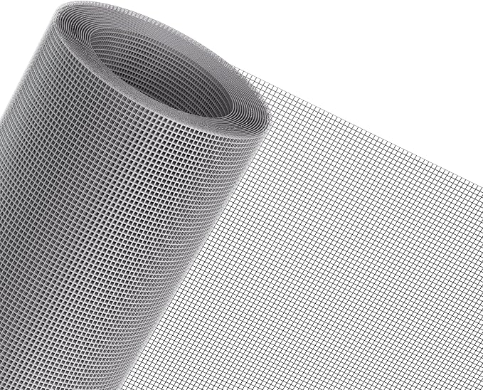 MAGZO Window Screen Replacement Mesh 36"W x 196"L - Pet Resistant Premium & Durable Polyester Screen Door Mesh, Allows Fresh Air in, DIY Repair Kit Includes Tool for Sliding Doors,Windows,Patio, Gray