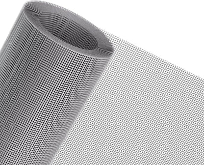 MAGZO Window Screen Replacement Mesh 36"W x 196"L - Pet Resistant Premium & Durable Polyester Screen Door Mesh, Allows Fresh Air in, DIY Repair Kit Includes Tool for Sliding Doors,Windows,Patio, Gray