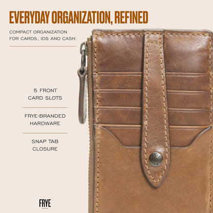 Frye Women's Melissa Snap Card Wallet, Stylish Design with Holder & Slots, Compact for Purse