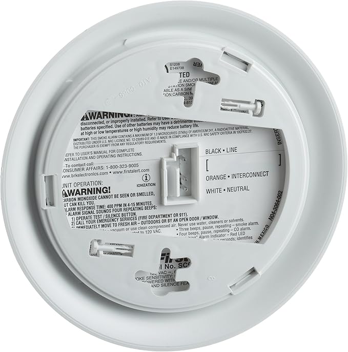 First Alert BRK SC-9120B Hardwired Smoke and Carbon Monoxide (CO) Detector with Battery Backup