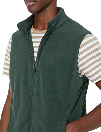 Essentials Men's Full-Zip Polar Fleece Insulated Vest (Available in Big & Tall).