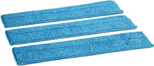 18" Microfiber Wet and Dry Mop Pads 3-Pack - Premium Commercial Grade Washable Pads (18", Blue)