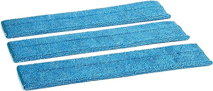 18" Microfiber Wet and Dry Mop Pads 3-Pack - Premium Commercial Grade Washable Pads (18", Blue)