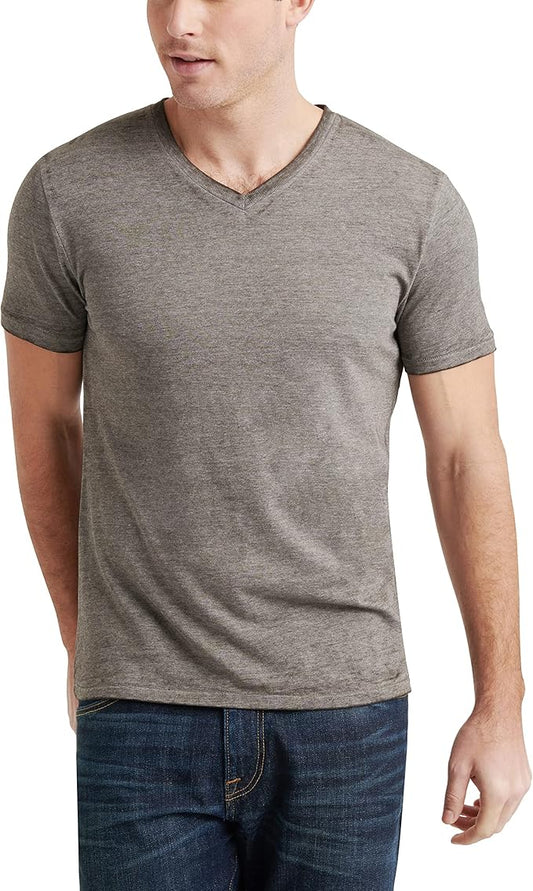 Lucky Brand Men's Venice Burnout V Neck Tee