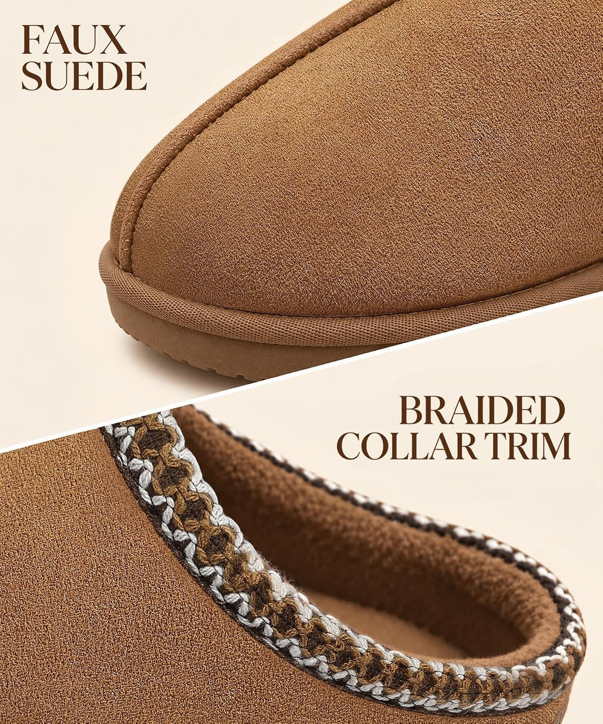 Size 42-43, Litfun Memory Foam Slippers for Women Cozy Warm House Shoes Indoor and Outdoor.