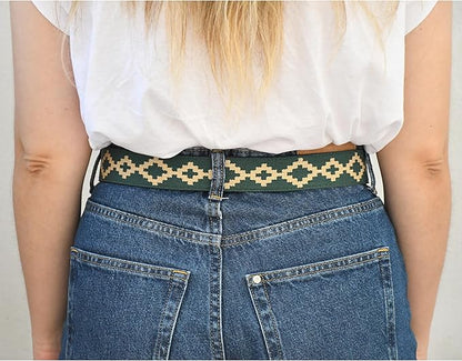 Handmade Woven Polo Belt - Guarda Pampas Design, Crafted from Full Grain Leather