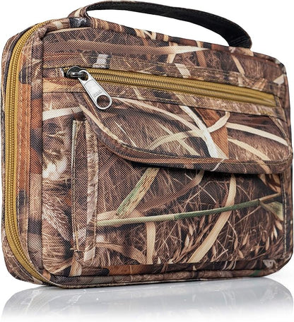Bible Cover with Extra Zippered Compartments, to Protect The Good Book, JX Swamper Camouflage