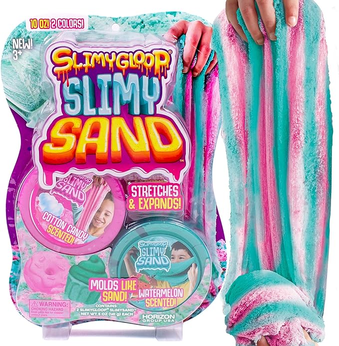 Twist - TealPink Scented Stretchy Cloud Slime, Cotton Candy  Watermelon, Stretchable, Moldable, Play Sand, 10oz.Great for Tactile Fun