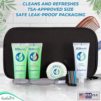 EcoEarth Round Soap Bars, 2in1 Shampoo  Conditioner 2-Piece Set (Spring Breeze, 1 oz each, 100 pc), Delight Your Guests with Revitalizing  Refreshing Hotel Toiletries  Hotel Amenities