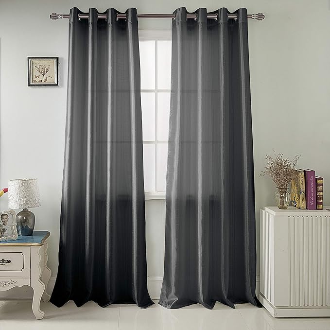 Nancy Faux Silk 54 x 84 in. Grommet Curtain Panel