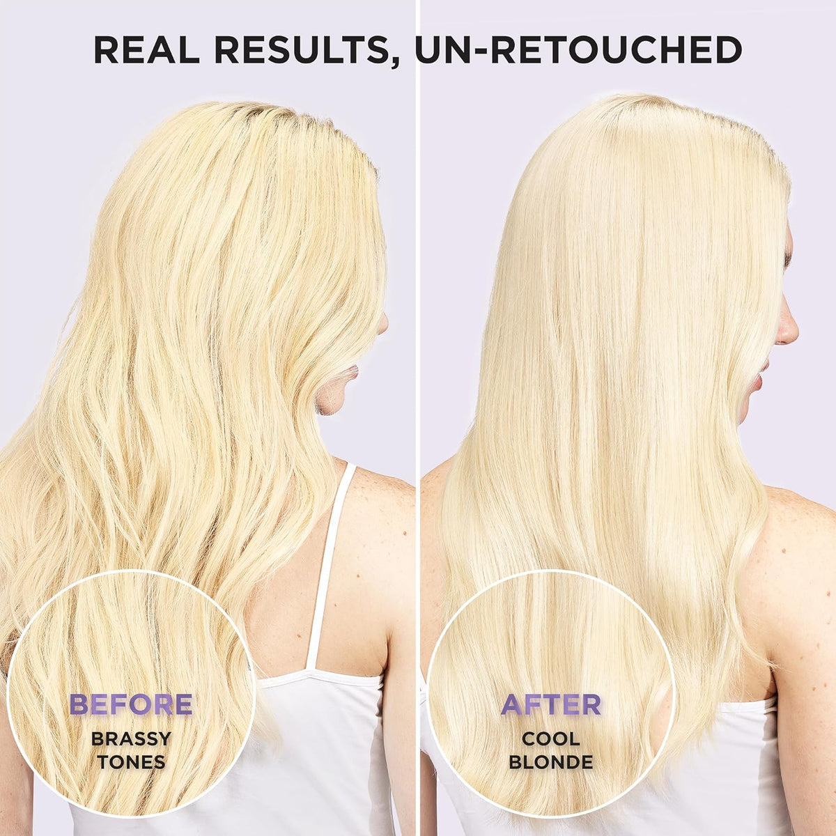 Sulfate-free shampoo and conditioner set from L'Oreal Paris neutralizes brassy tones and deeply hydrates blonde, bleached, or highlighted hair.