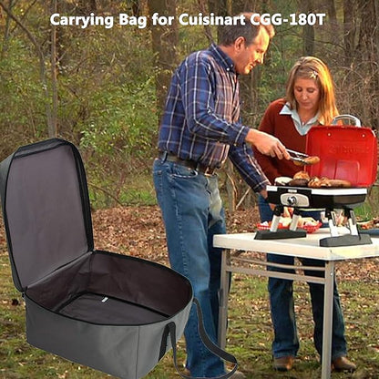 KISLANE Carrying Bag for Cuisinart CGG-180T Grill, Portable Grill Bag for Outdoor Gourmet Grill, Tabletop Grill Storage Bag for Cuisinart CGG-180T (Grey)