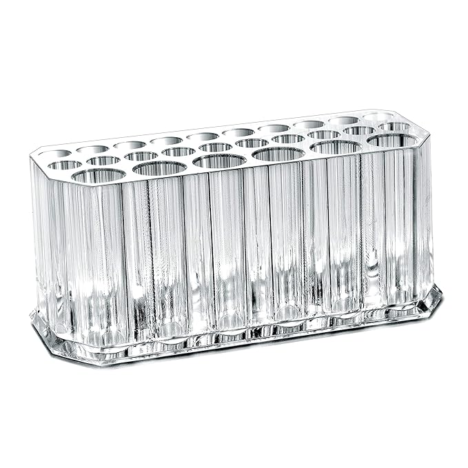 Miaowater Clear Acrylic Makeup Eyeliner Lip Liner Holder Organizer, 26 Spaces