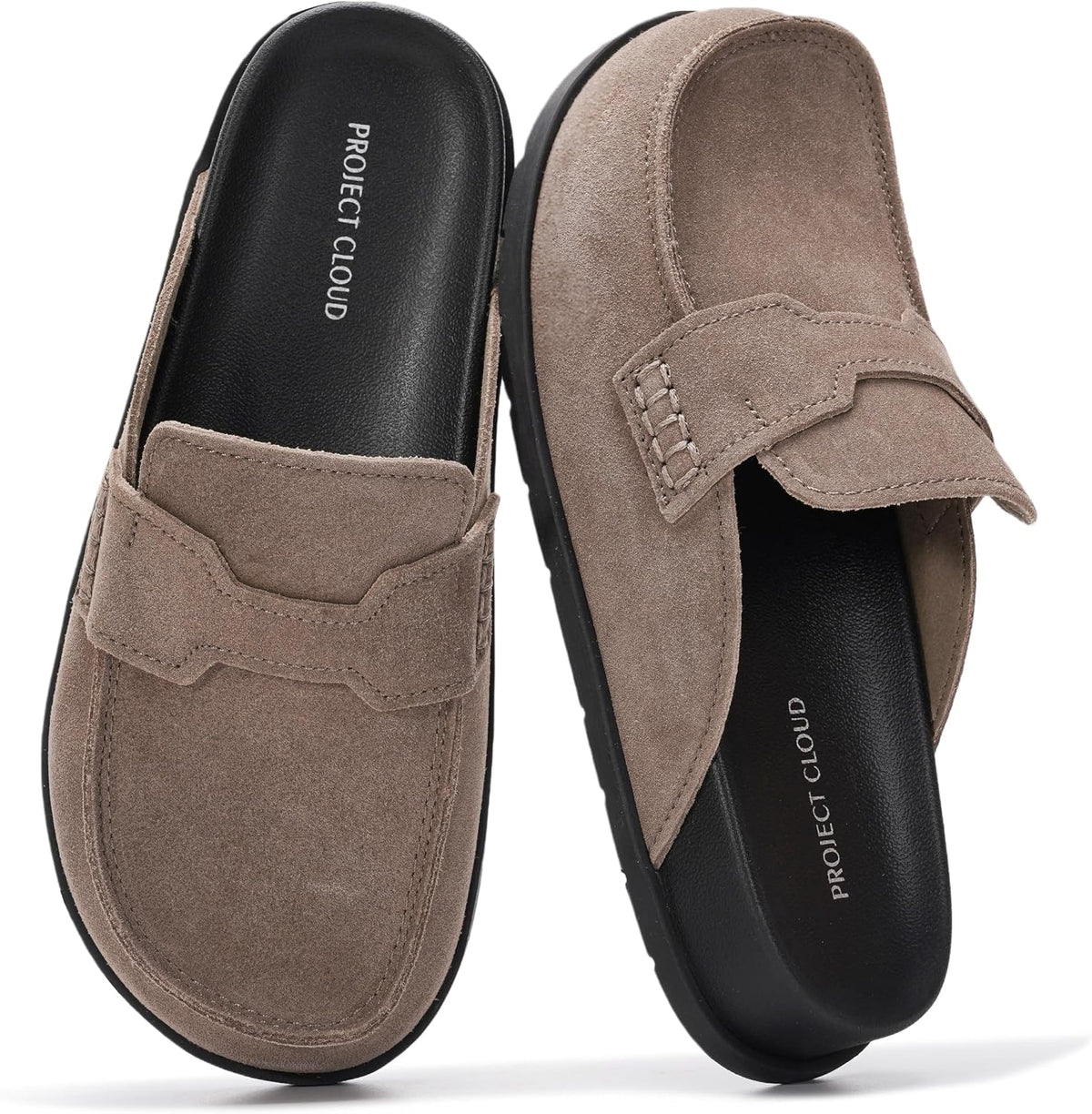 Size 9 Project Cloud 100% Genuine Leather Womens Clogs - Plush & Soft Insole with Arch Support Non Slip Mules & Clogs for Women Footwear - Water Resistant Women Shoes (Foamy)