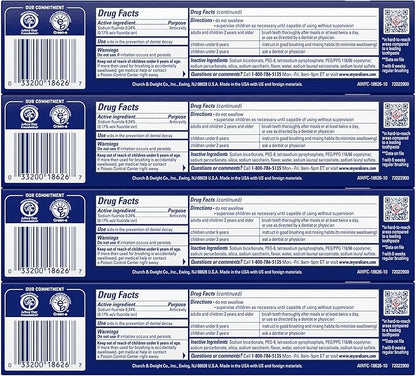 Arm  Hammer Advance White Toothpaste, Clean Mint Flavor, Stain Defense Technology, 6 Ounce (Pack of 4)
