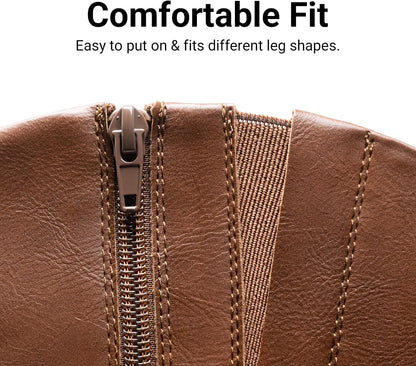 Size 9 DREAM PAIRS Boots For Women Knee High, Comfortable Pull On Side Zipper Buckle Riding Boots