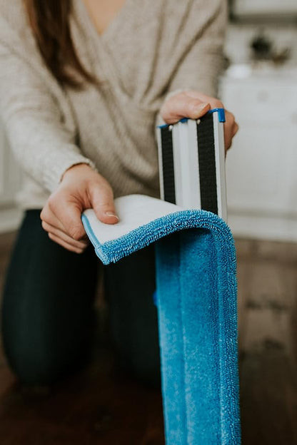 18" Microfiber Wet and Dry Mop Pads 3-Pack - Premium Commercial Grade Washable Pads (18", Blue)