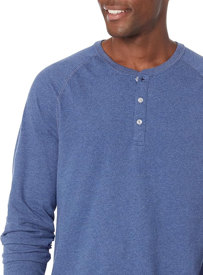 Essentials Long Sleeve Shirt for Men, Regular-Fit Henley, Available in Big & Tall