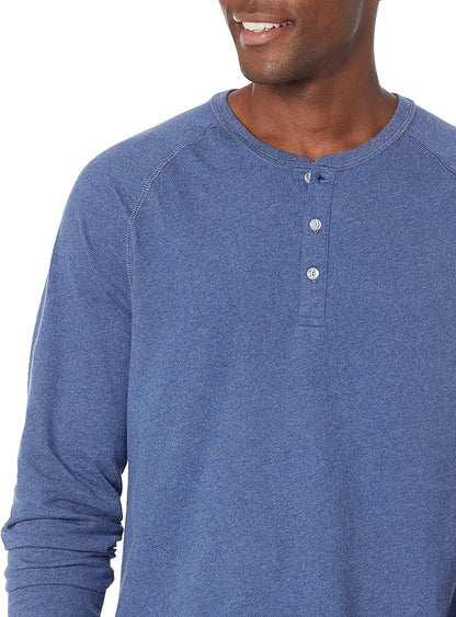 Essentials Long Sleeve Shirt for Men, Regular-Fit Henley, Available in Big & Tall