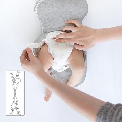 SwaddleDesigns Omni Swaddle Sack Arms Up Half-Length Sleeves  Mitten Cuffs, Easy Swaddle Transition, Heathered Gray, 0-3 Mo