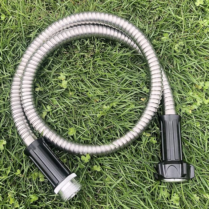 Yanwoo 304 Stainless Steel 30 Feet Garden Hose with Female to Male Connector, Water Hose, Metal Hose, Outdoor Hose (30ft)