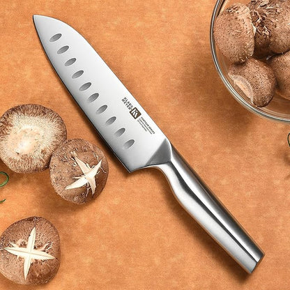 Contour High Carbon Steel 5.5 inch Santoku Kitchen Chef Knife