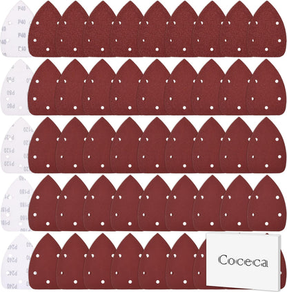 Mouse Detail Sander Sandpaper Sanding Paper Assorted Sanding Pads 40 80 120 180 240 Grits (50pcs Mouse Sandpaper)