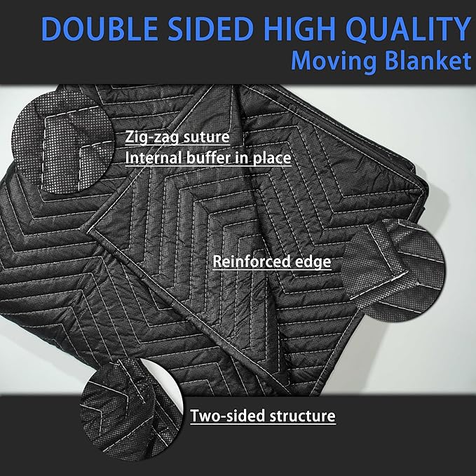 Moving Blanket, 40"x 72" Thick Moving Blankets Heavy Duty Furniture Moving Pads Quilted Packing Blankets for Moving Supplie (72  40, Pack, 1)
