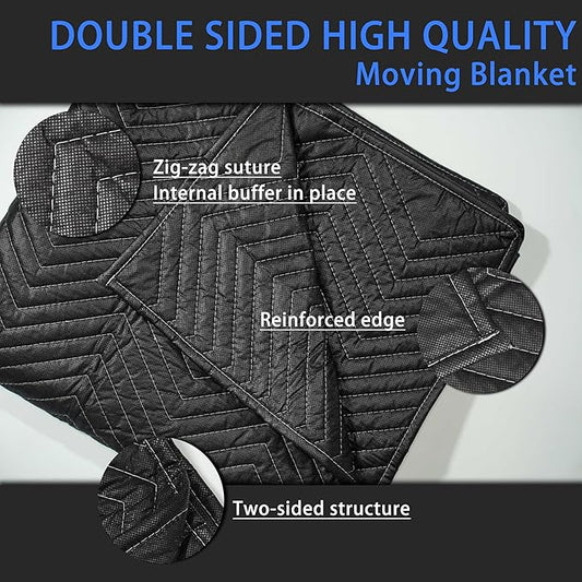 Moving Blanket, 40"x 72" Thick Moving Blankets Heavy Duty Furniture Moving Pads Quilted Packing Blankets for Moving Supplie (72  40, Pack, 1)