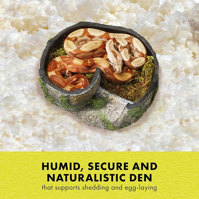 Zilla Rock Lair, Naturalistic Hide, Supports Shedding and Egg-Laying, Retains Humidity, Ideal for Snakes and Lizard, Small