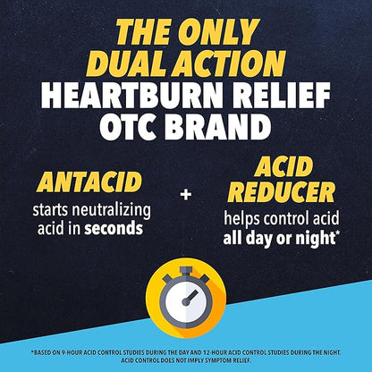 Pepcid Complete Acid Reducer  Antacid Chewables, 10mg Famotidine, 800mg Calcium Carbonate  165mg Magnesium Hydroxide per Heartburn Medicine Tablet, Antacid Chews, Mint, 50 ct