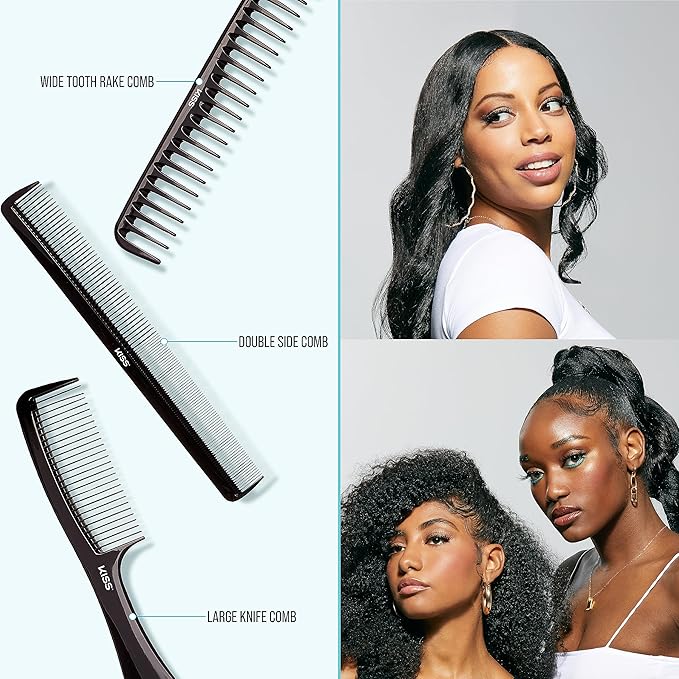 KISS Professional 10-pc Comb Set-Detangle  Style Assortment